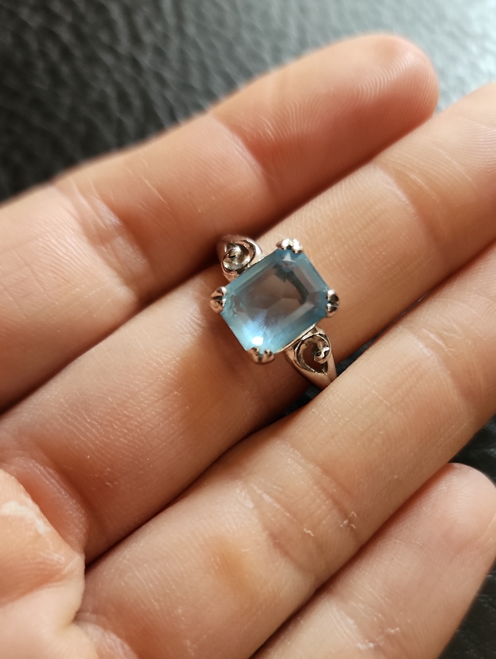 Avon Blue Gemstone Silver Ring- Size 6 - Elegant Women's Jewelry
